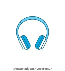 Headphones color line icon. Hardware device. Can be plugged into a computer, laptop, smartphone or other device to privately listen to audio. Pictogram for web page, mobile app. Editable stroke.