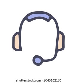 auriculares color vectorial doodle simple diseño de iconos