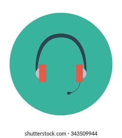 Headphones Colored Vector Icon 