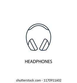 headphones concept line icon. Simple element illustration. headphones concept outline symbol design from Music set. Can be used for web and mobile UI/UX