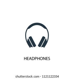 headphones creative icon. Simple element illustration. headphones concept symbol design from music collection. Can be used for web and mobile.