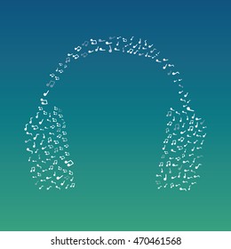 headphones creative isolated. musical notes. signs and simbols vector illustration. eps10