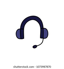 headphones doodle icon