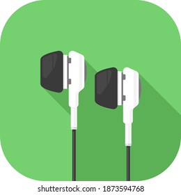 Auriculares Earbuts Icono plano Ilustración vectorial