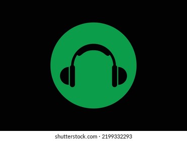 Headphones Earphone Headset Listening Logo Design Template