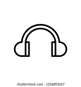 Headphones earphones flat icon. Headset illustration.