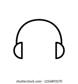 Headphones earphones flat icon. Headset illustration.
