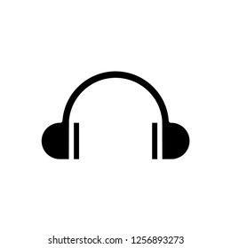 Headphones earphones flat icon. Headset illustration.