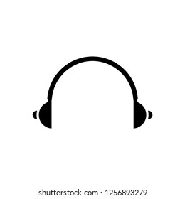 Headphones earphones flat icon. Headset illustration.
