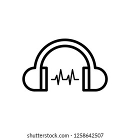 Headphones earphones flat icon. Headset illustration.
