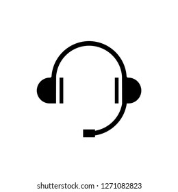 Headphones earphones flat icon. Headset illustration.