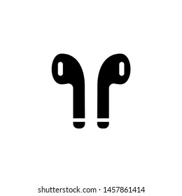 Headphones earphones flat icon. Headset silhouette