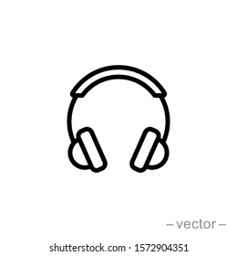 Headphones earphones flat icon. Headset silhouette