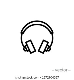 Headphones earphones flat icon. Headset silhouette