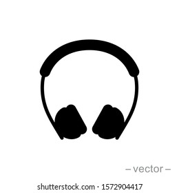 Headphones earphones flat icon. Headset silhouette