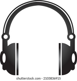 Headphones earphones flat icon. Headset silhouette vector art.eps