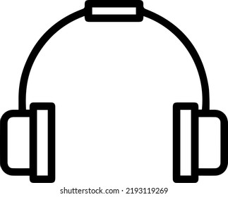 Headphones earphones flat icon. Headset silhouette