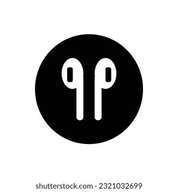 Headphones earphones flat icon. Headset silhouette