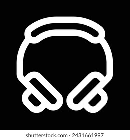 Headphones earphones flat icon. Headset icon outline icon design