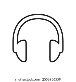 Headphones earphones flat icon. Headset silhouette