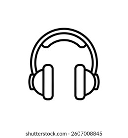 Headphones earphones flat icon. Headset line art. Headphones Vector Illustration, Music Concept, Line art vector, Portable earphones, Headphones set icon