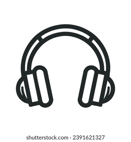 Headphones earphones flat icon. Vector illustration