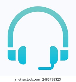 Headphones, Earphones, Headset Vector Icon. Isolated Gradient Vector Icon.