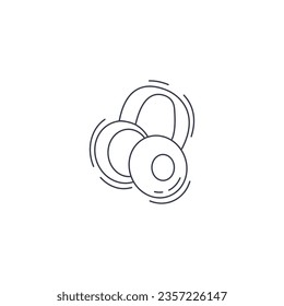 Headphones earphones line icon. Headphones thin line icon.