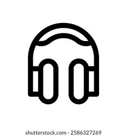 Headphones. Editable stroke vector icon.