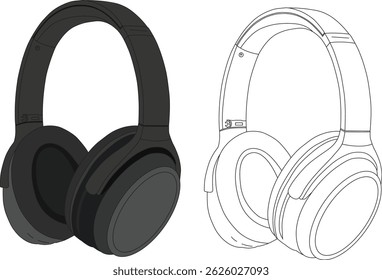 Headphones are electronic audio device that people wear over their ears.