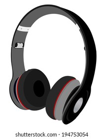 Headphones. EPS 10 vector sketch illustration without transparency and meshes.