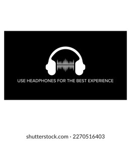Headphones experience intro vector symbol design