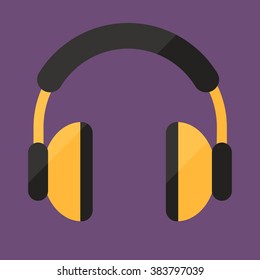 headphones In flat design