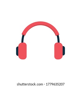 Headphones flat, earpieces icon, vector illustration isolated on white background