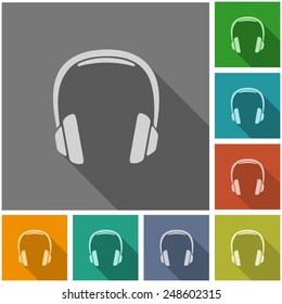 Headphones flat icon