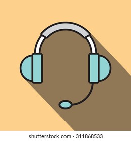 Headphones flat  Icon