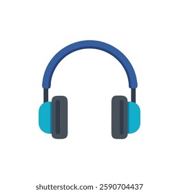 Headphones Flat Icon Design Illustration