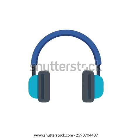 Headphones Flat Icon Design Illustration