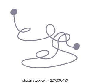 Headphones flat icon Electric device Garbage sorting. Vector illustration