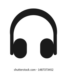 Headphones flat icon isolated on white background