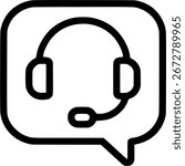 Headphones flat icon on square internet button