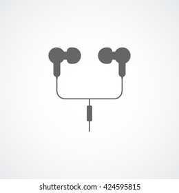 Headphones Flat Icon On White Background