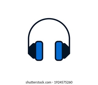 Headphones flat icon. Single high quality outline symbol for web design or mobile app.  Holidays thin line signs for design logo, visit card, etc. Outline pictogram EPS10