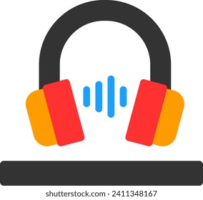 Headphones Flat Icon Vector Design