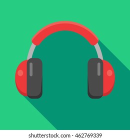 Headphones flat icon. Vector design