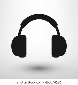 Headphones flat icon. Vector design