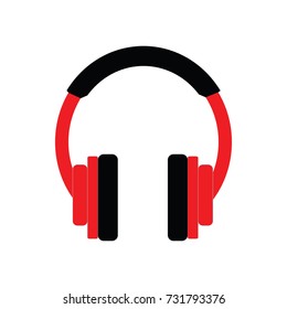 Headphones flat icon. Vector Illustration.