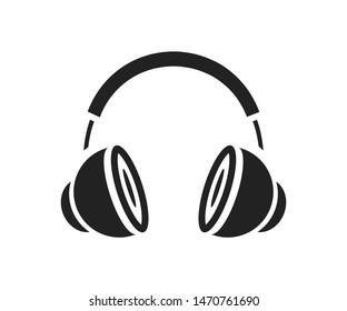 Headphones in flat style. Vector illustration.