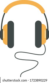 Headphones in flat style. Vector Illustration