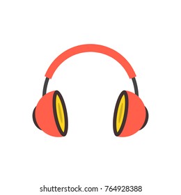 Headphones in flat style. Vector illustration.